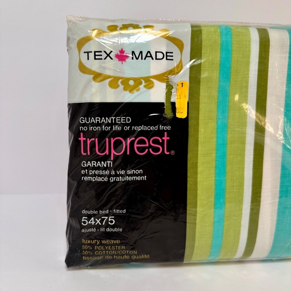 Vintage Tex-Made TruPrest Sheet Set – Double Bed – Flat & Fitted – New Old Stock - Picture 2 of 9